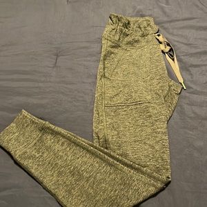 dark green aerie drawcord leggings